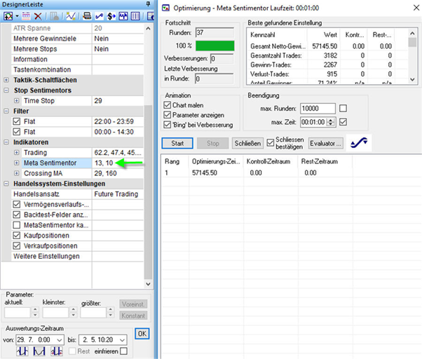 Traing-Plattform mit backtesting.