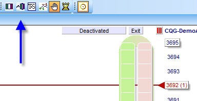 Der Charttrader wird durch einen einfachen Klick auf das Charttrader-Symbol rechts oben im NanoTrader aktiviert.